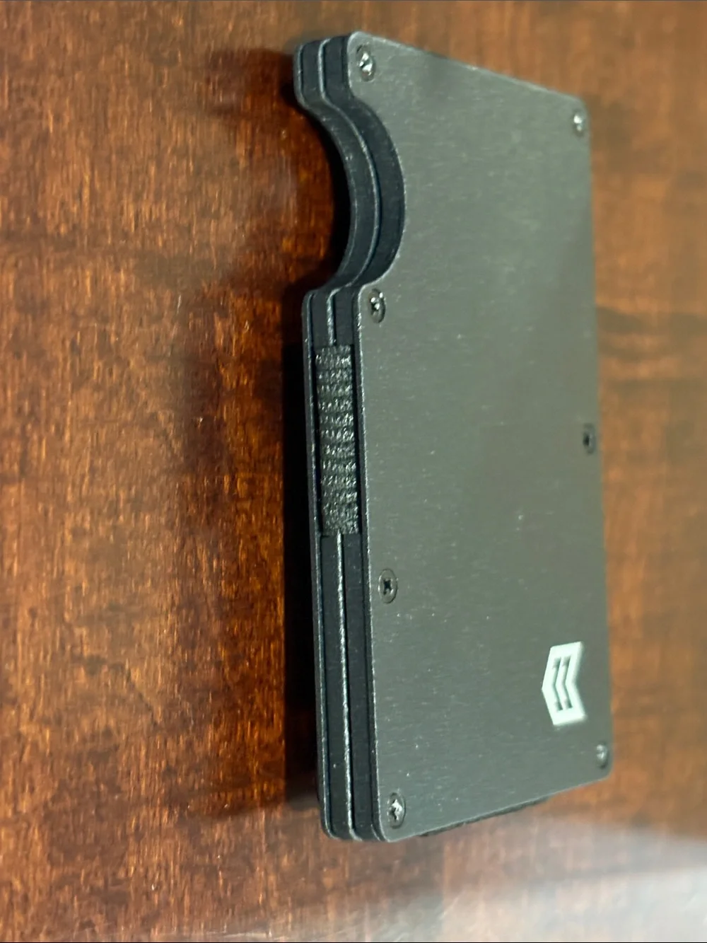 Mission Made Tactical Slim Black Metal Wallet and Money Clip with Logo